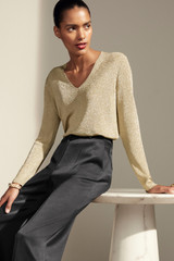 Lorne Long Sleeve Fine Knitted Top Gold Lorne Long Sleeve Fine Knitted Top Gold