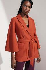 Harlow Coat Burnt Orange Boiled Wool Fine Boucle Harlow Coat Burnt Orange Boiled Wool Fine Boucle