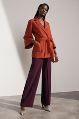 Harlow Coat Burnt Orange Boiled Wool Fine Boucle Harlow Coat Burnt Orange Boiled Wool Fine Boucle