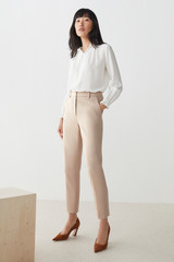 Sunbury Slim-Leg Elasticated Trousers Nougat Premium Stretch Cotton Sunbury Slim-Leg Elasticated Trousers Nougat Premium Stretch Cotton