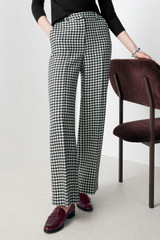 Sloane Trousers Black And Ivory Houndstooth Wool Twill Sloane Trousers Black And Ivory Houndstooth Wool Twill