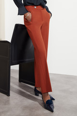 Lynton Straight-Leg Trousers Burnt Orange Soft Stretch Tailoring Lynton Straight-Leg Trousers Burnt Orange Soft Stretch Tailoring
