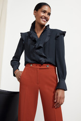 Lynton Straight-Leg Trousers Burnt Orange Soft Stretch Tailoring Lynton Straight-Leg Trousers Burnt Orange Soft Stretch Tailoring