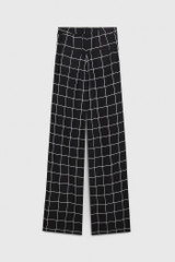 Almeida Trousers Black and Ivory Check Stretch Crepe