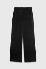 Clever Crepe Wide-Leg Trousers Black