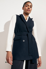 Almeida Waistcoat Navy Boiled Wool Almeida Waistcoat Navy Boiled Wool