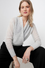 Calgary Wrap Sweater Grey Alpaca Blend Calgary Wrap Sweater Grey Alpaca Blend
