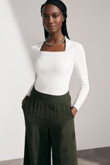 Balerno Elasticated Waist Khaki Silk Palazzo Trousers Balerno Elasticated Waist Khaki Silk Palazzo Trousers