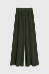 Balerno Elasticated Waist Khaki Silk Palazzo Trousers Balerno Elasticated Waist Khaki Silk Palazzo Trousers