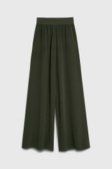 Balerno Elasticated Waist Khaki Silk Palazzo Trousers Balerno Elasticated Waist Khaki Silk Palazzo Trousers
