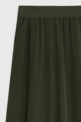 Balerno Elasticated Waist Khaki Silk Palazzo Trousers Balerno Elasticated Waist Khaki Silk Palazzo Trousers