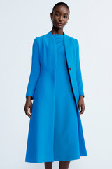 Finchley Coat Turquoise Stretch Crepe