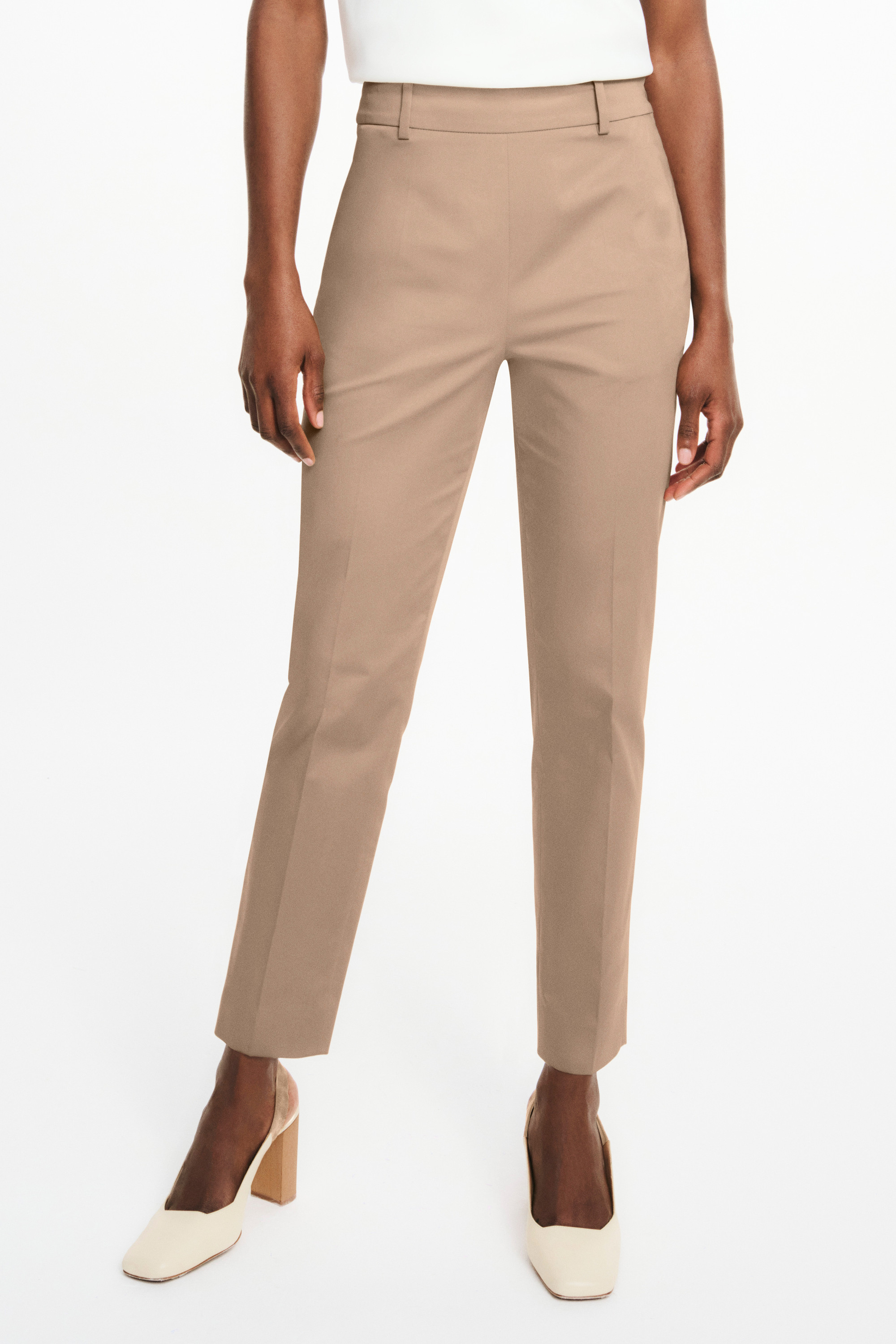 Camel  Laundered Linen Wide Leg Trouser  Pure Collection