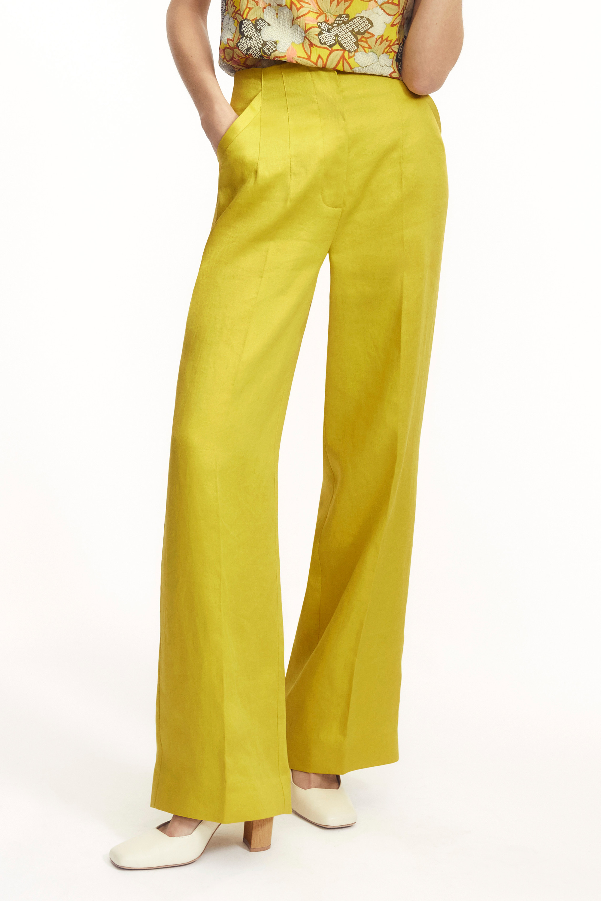 Ellerdale Trousers Summer Yellow Linen - Welcome to the Fold LTD