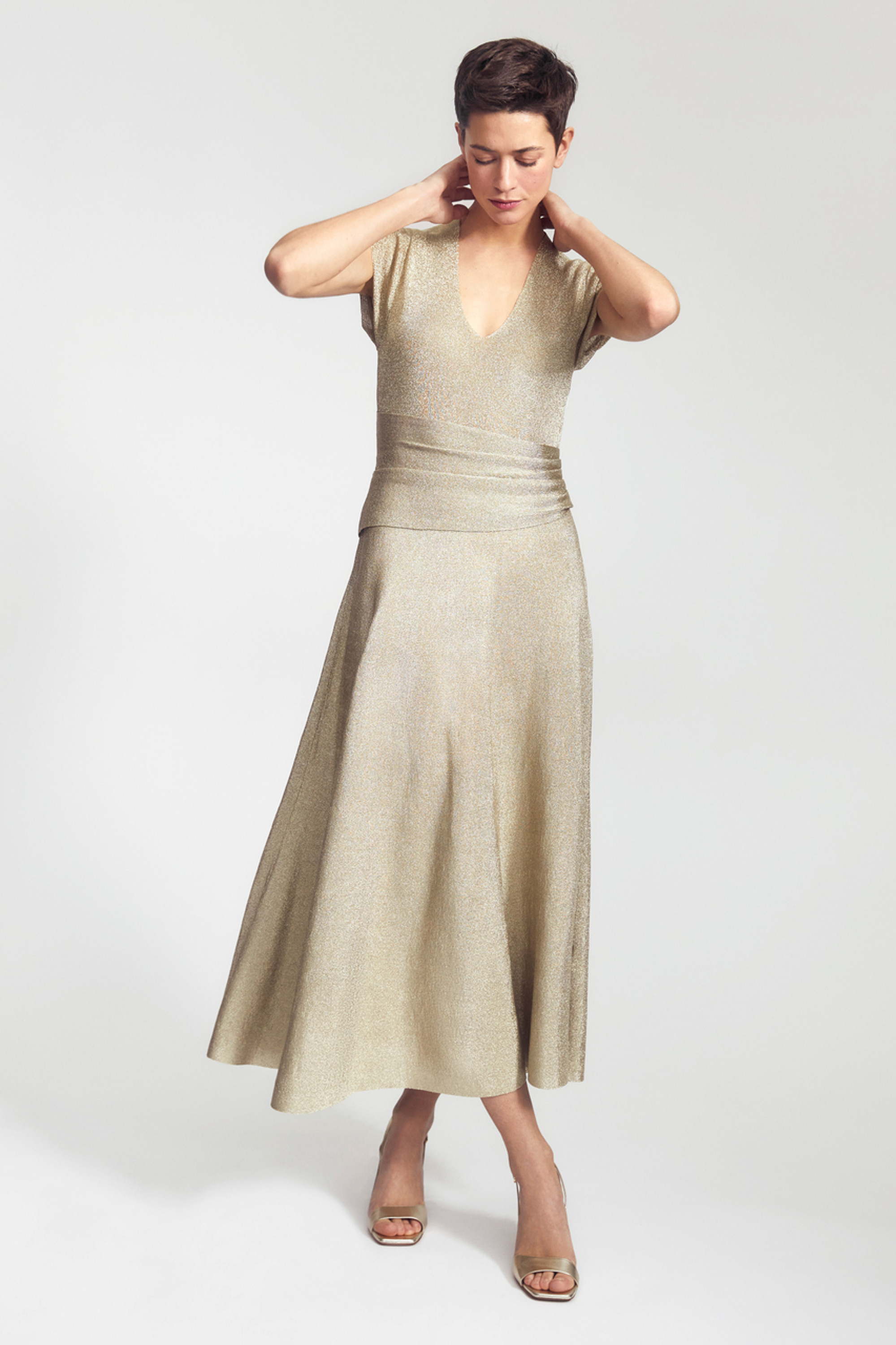 Cirello Knitted Dress Gold - Welcome to the Fold LTD