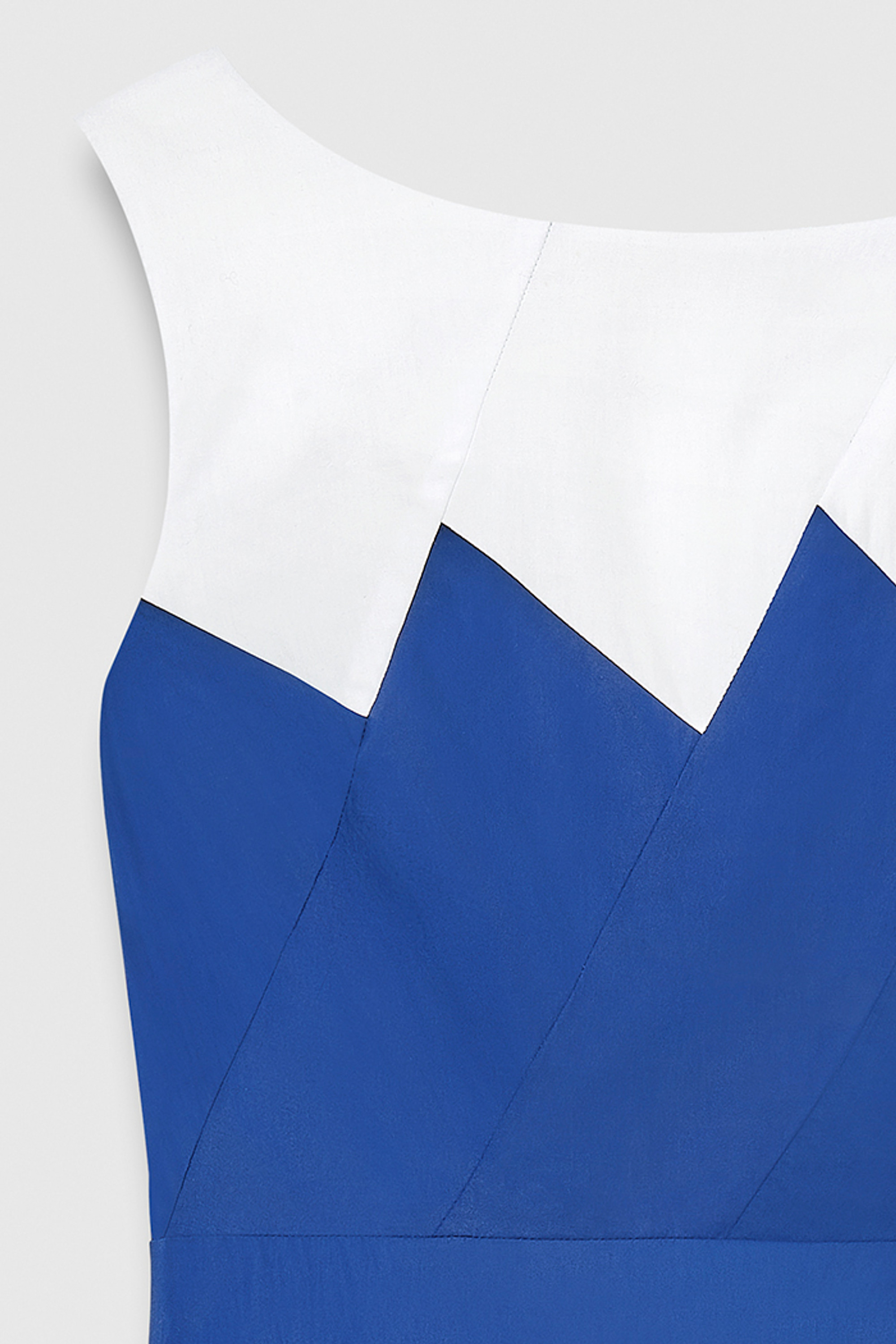 Verania Midi Dress White And Cobalt Blue Cotton - Welcome to the Fold LTD