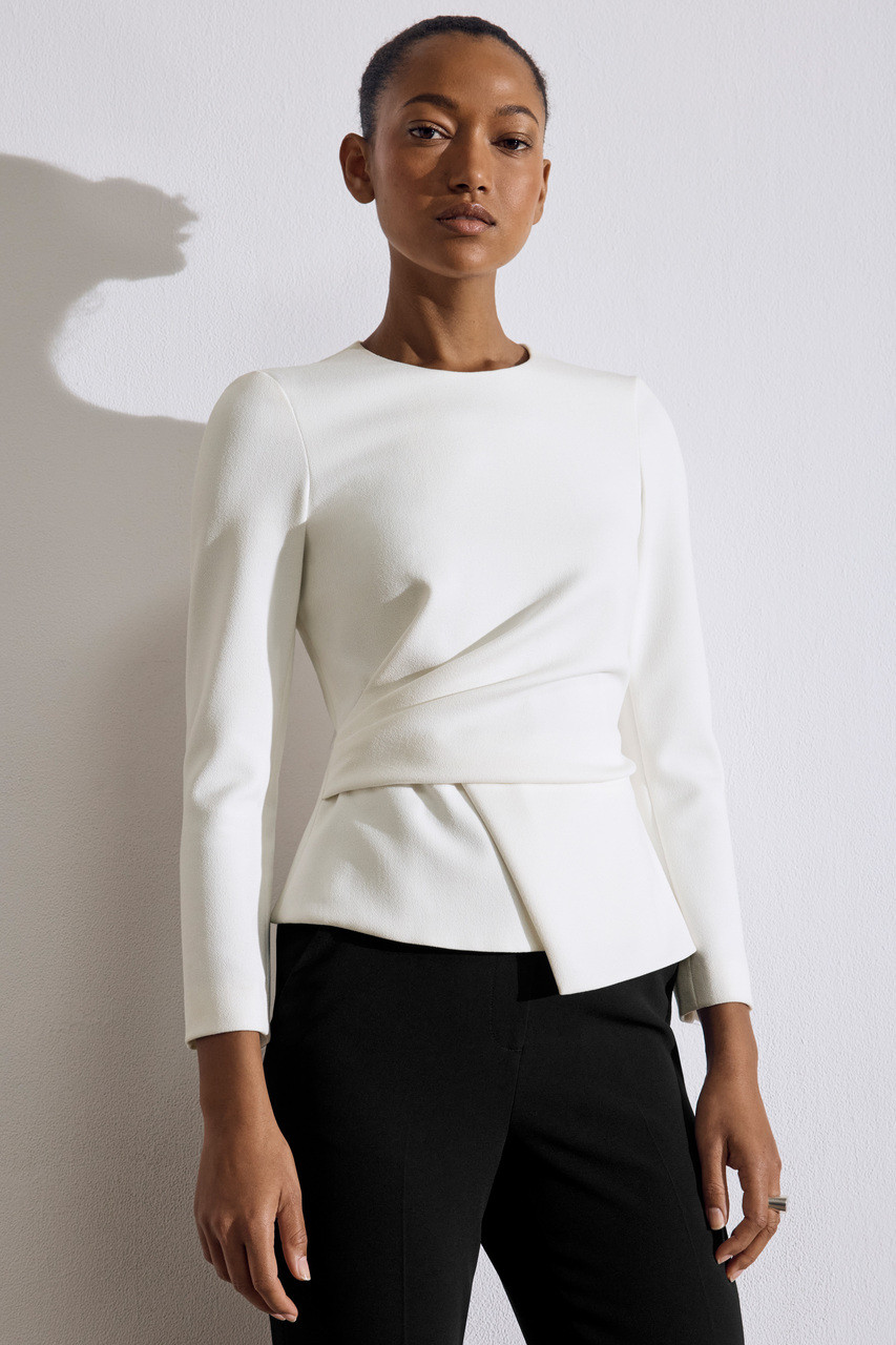 トップス (im) perf.Silk Drape Knit / White imperf TheFold_Malone_Top_Ivory_Sculp