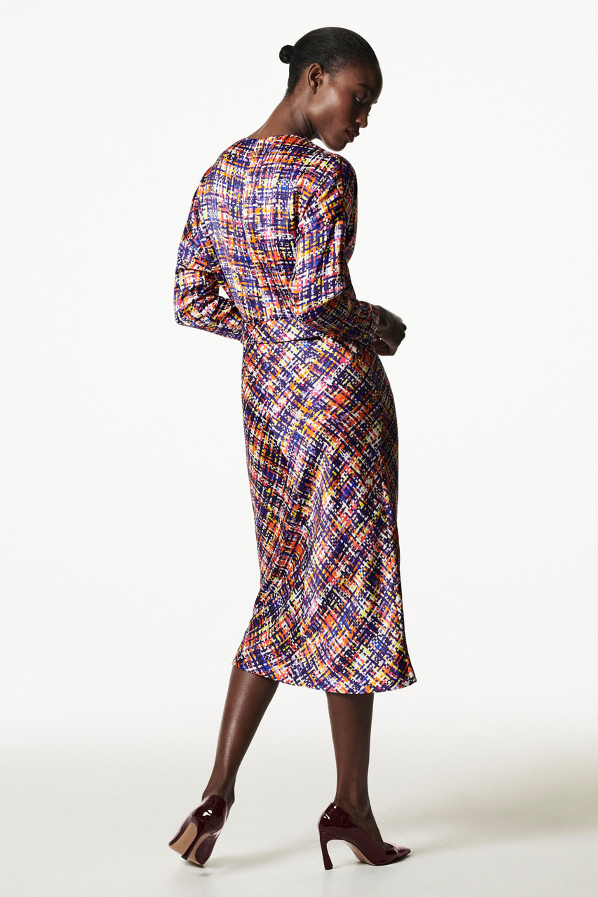 Kensal Dress Multicolour Crepe Satin - Welcome to the Fold LTD