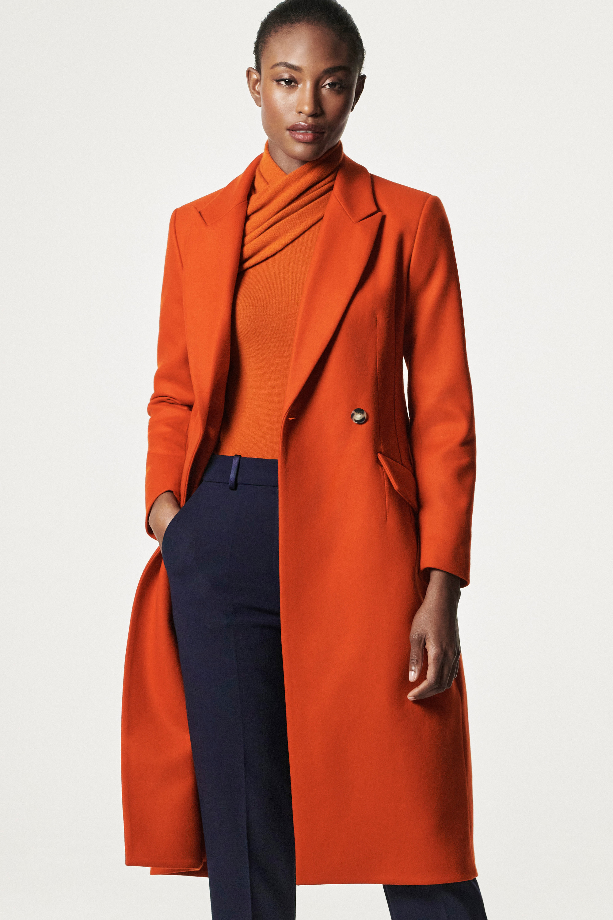 Pimlico Coat Sunset Orange Melton Wool Cashmere Blend - Welcome to