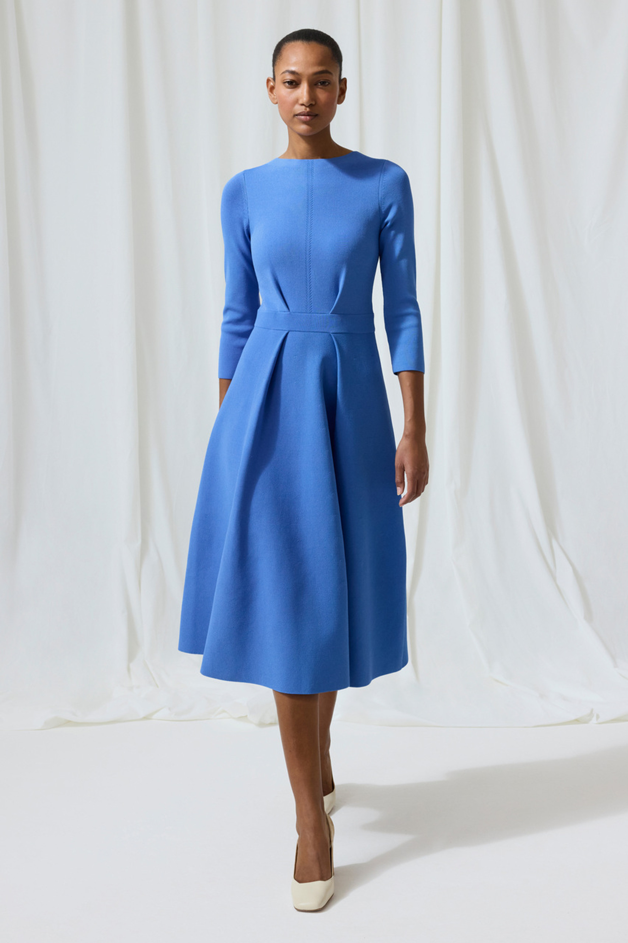 Bellaria Dress Cornflower Blue Sculpt Knit - Welcome to the Fold LTD
