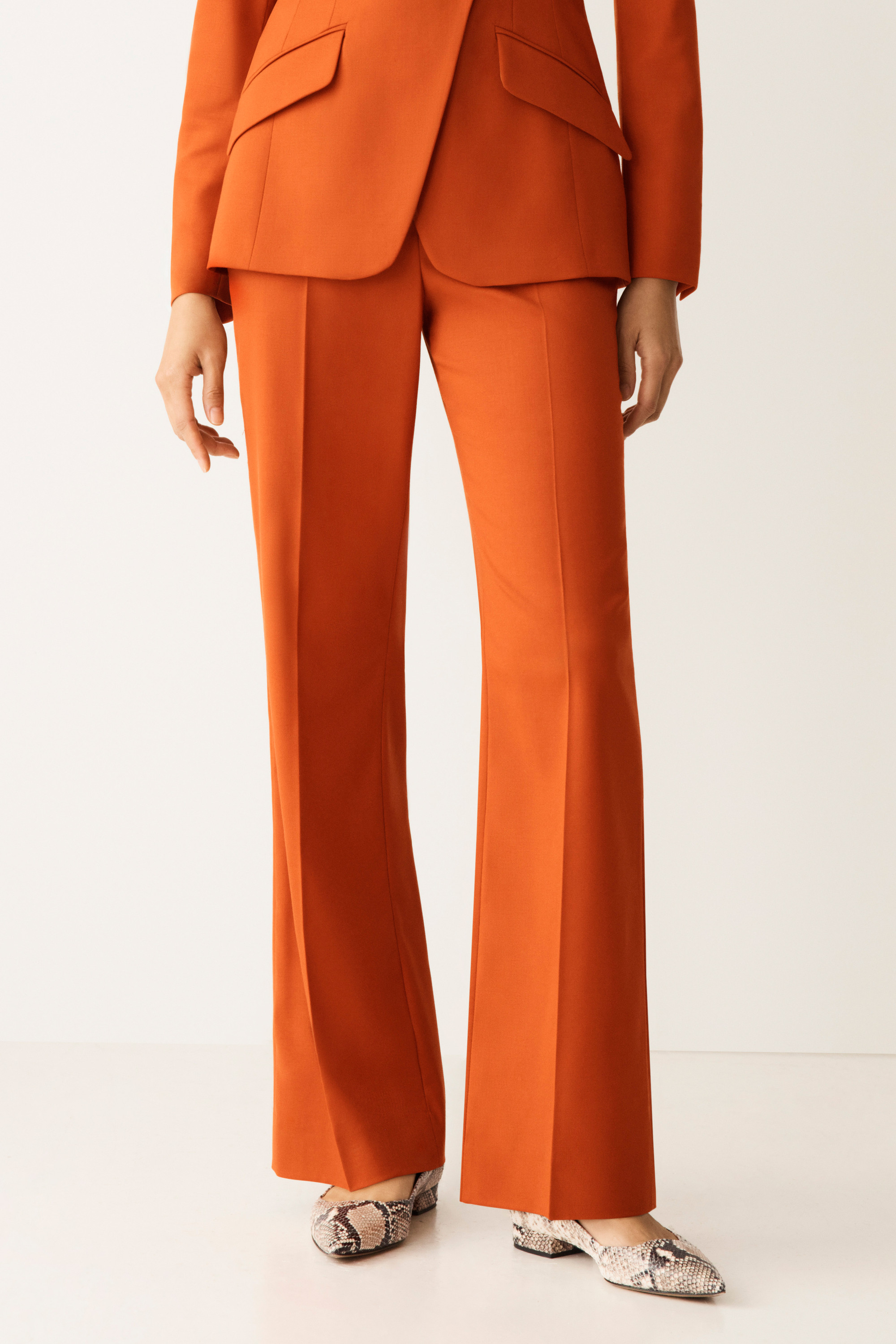 Satin High Waist Flare Pants – Burnt Orange - ShopperBoard