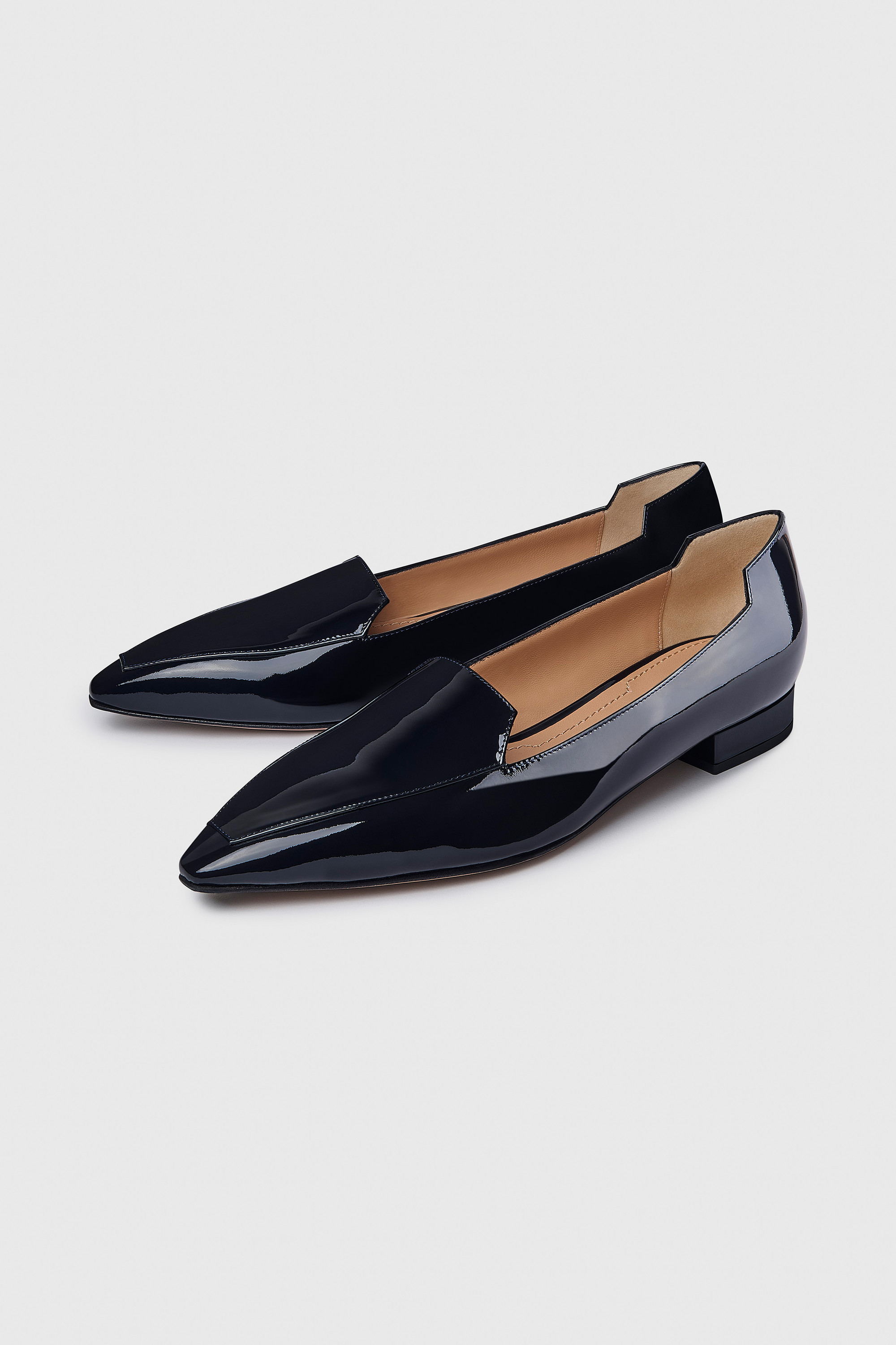 Bianco 25 Flat Navy Patent - Welcome to the Fold LTD