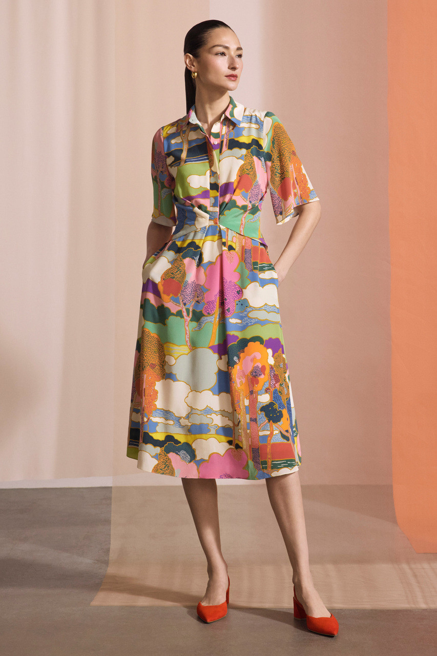 Positano Dress Multicolour Silk Made With Liberty Fabric - Welcome
