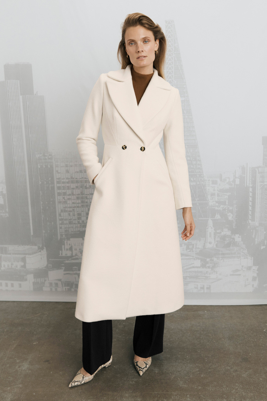 CLANE・RIB COLLAR WOOL LONG COAT・Ivory クラネ CLANE RIB COLLAR WOOL LONG COAT （BORDEAUX） - ファッション