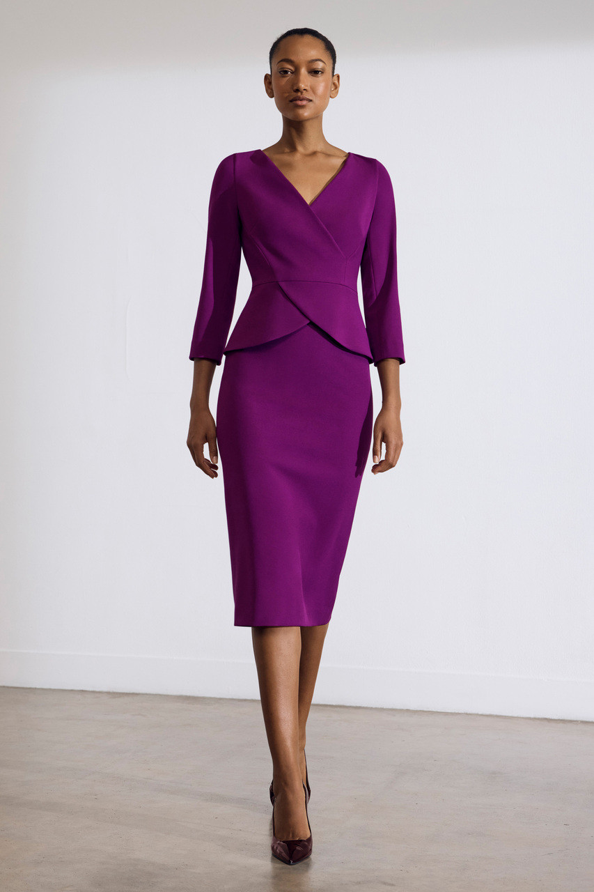 Verrone Sculpt Stretch Crepe Dress Vivid Berry - Welcome to the