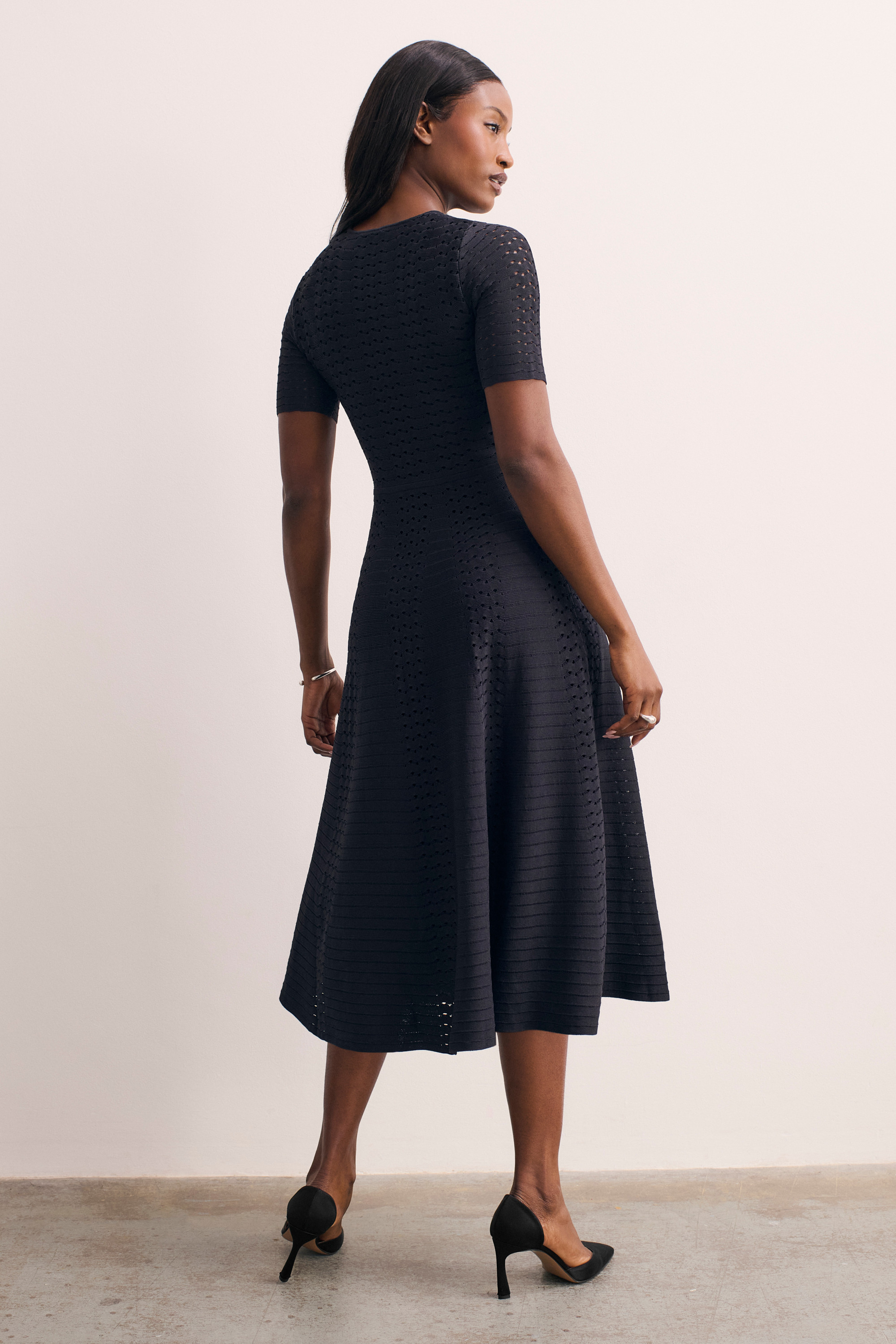 Alserio Stretch Knit Dress Navy - Welcome to the Fold LTD