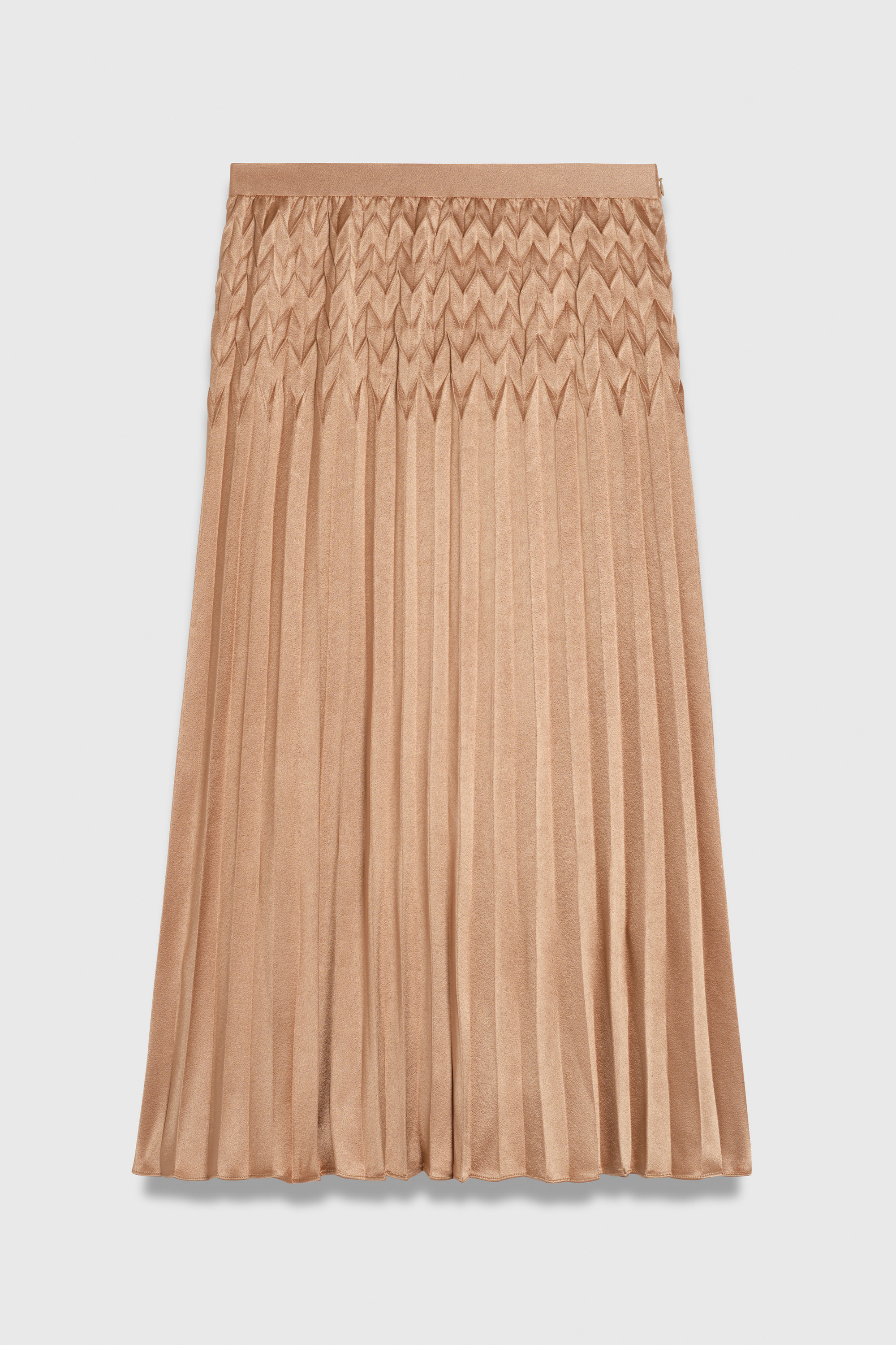 Clever Crepe Venezia Satin Skirt Light Camel - Welcome to the Fold LTD