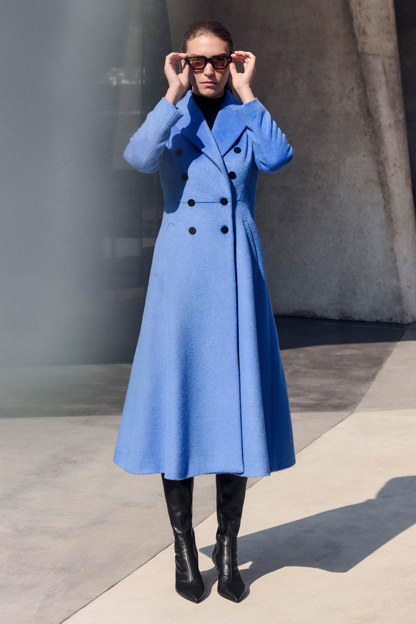 Hampstead Wool Mohair Blend Coat Cornflower Blue - Welcome to the