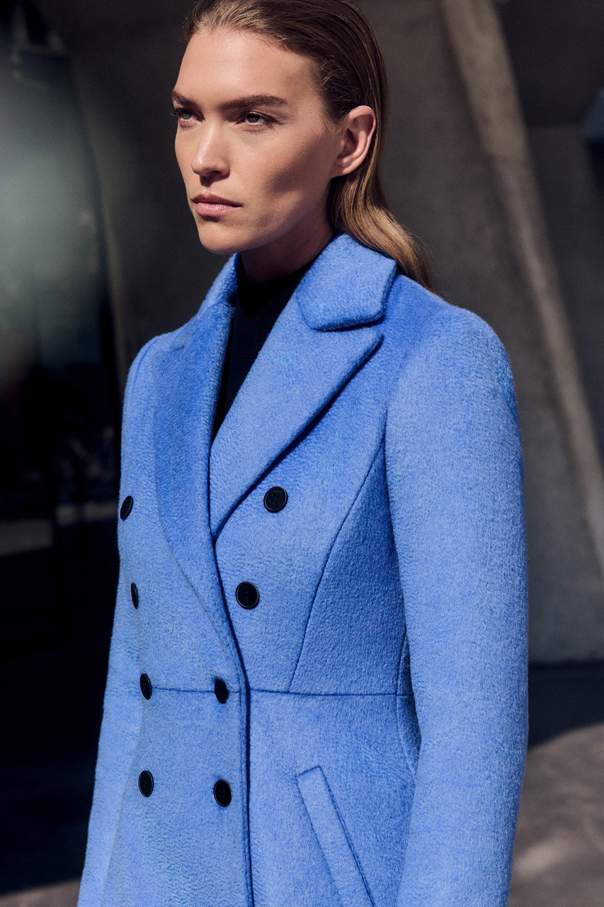Hampstead Wool Mohair Blend Coat Cornflower Blue - Welcome to the