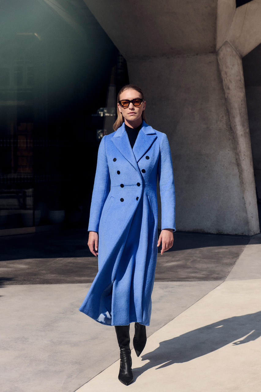 THE TOE PÂTÉ COLOR LONG COAT Blue /M Hampstead Wool Mohair Blend Coat Cornflower Blue - Welcome to the