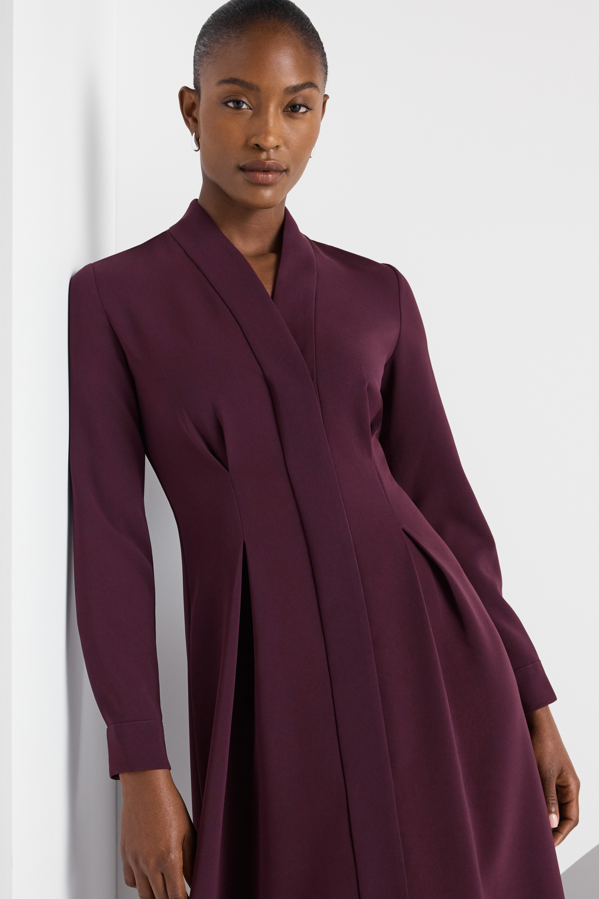 Andria Crepe Dress Deep Plum - Welcome to the Fold LTD