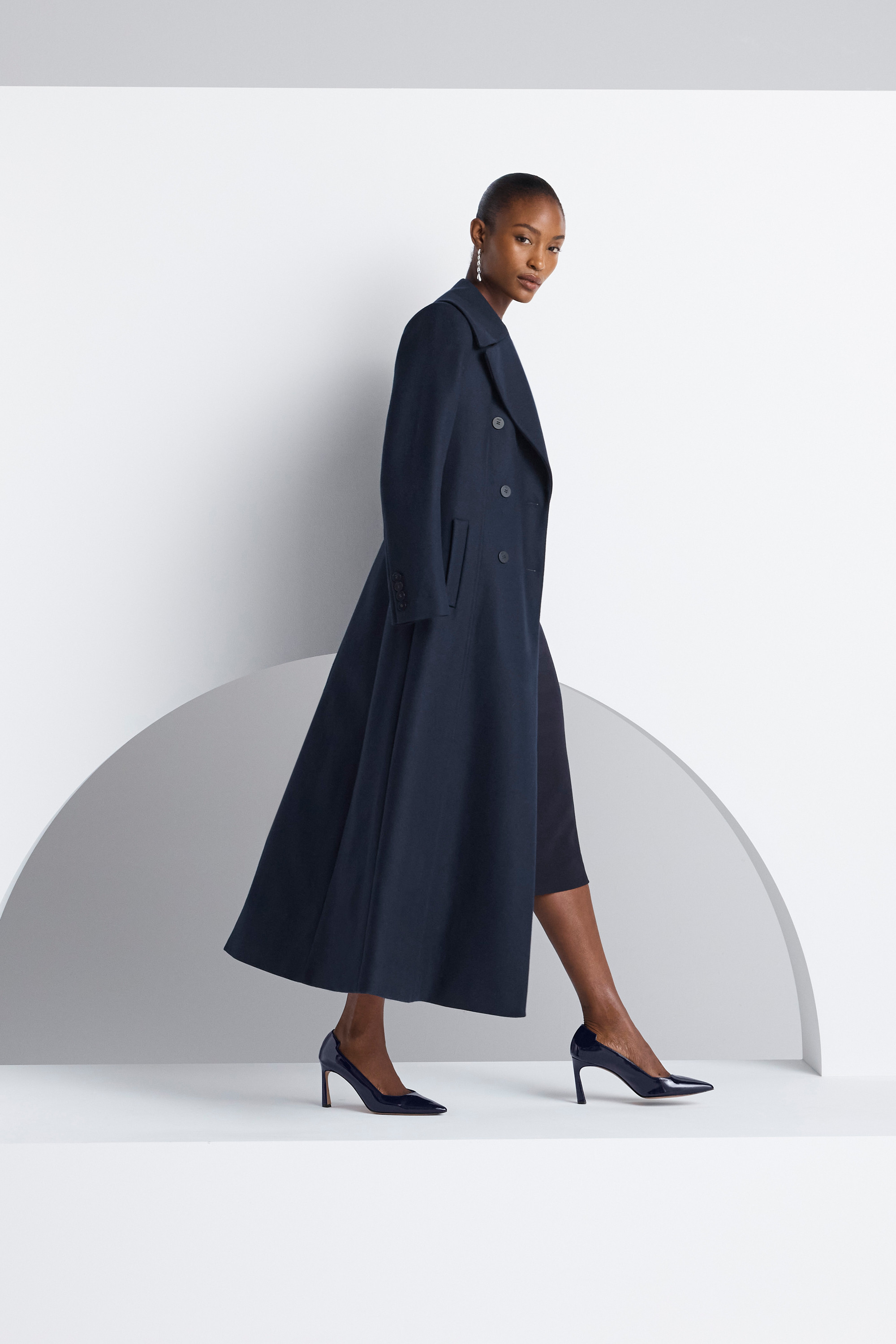 Hampstead Wool Blend Coat Navy - Welcome to the Fold LTD