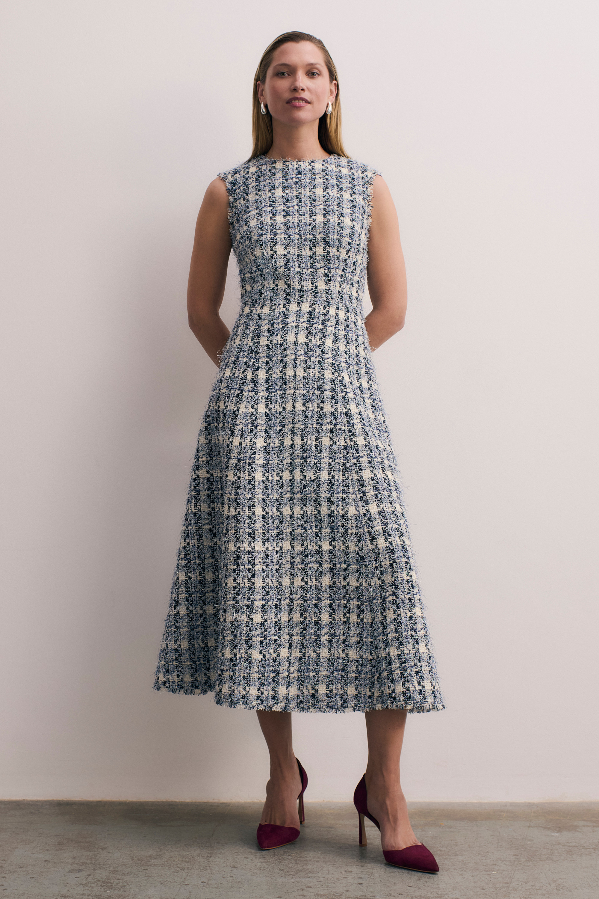 Tureen Tweed Dress Navy And Ivory - Welcome to the Fold LTD