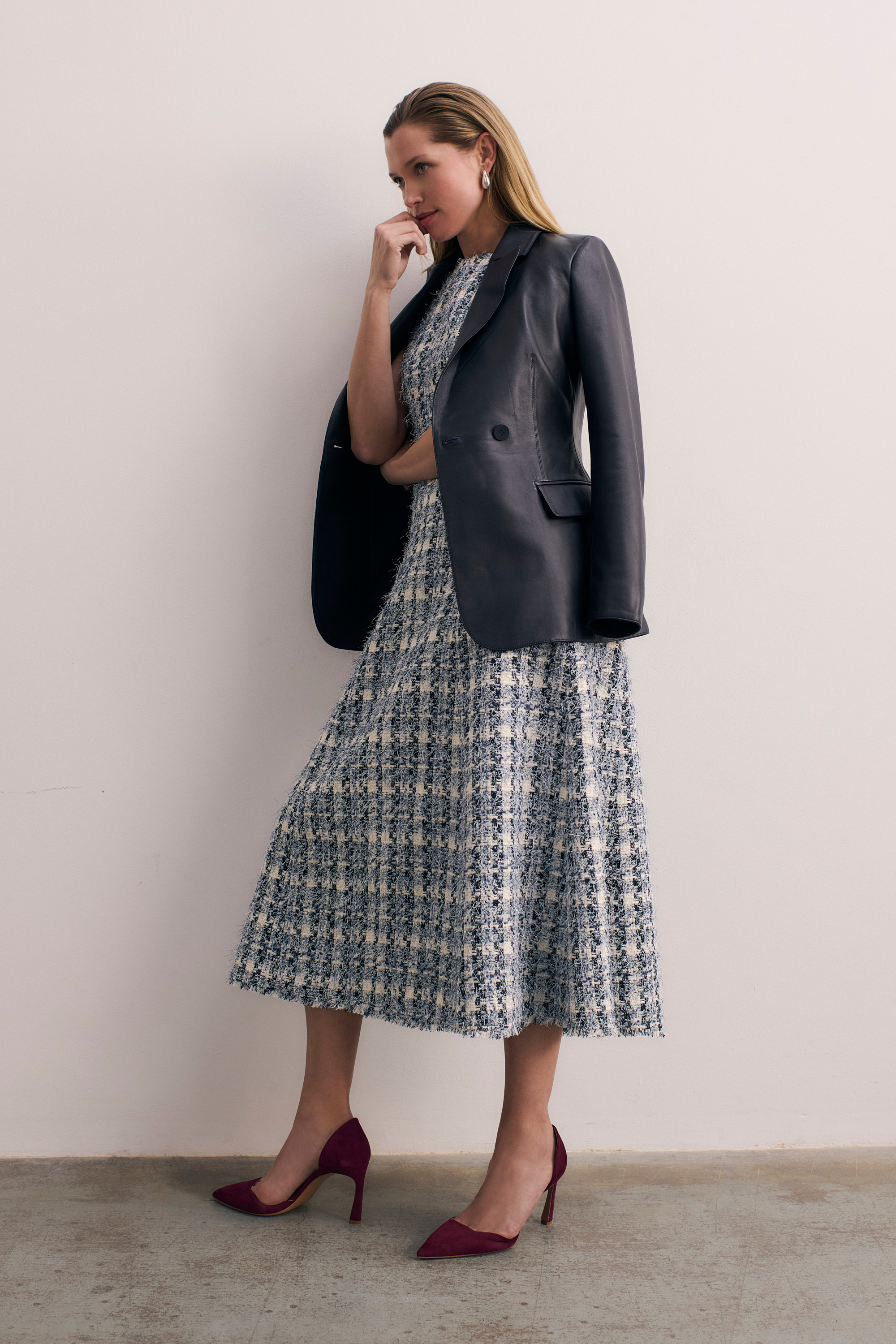 Tureen Tweed Dress Navy And Ivory - Welcome to the Fold LTD