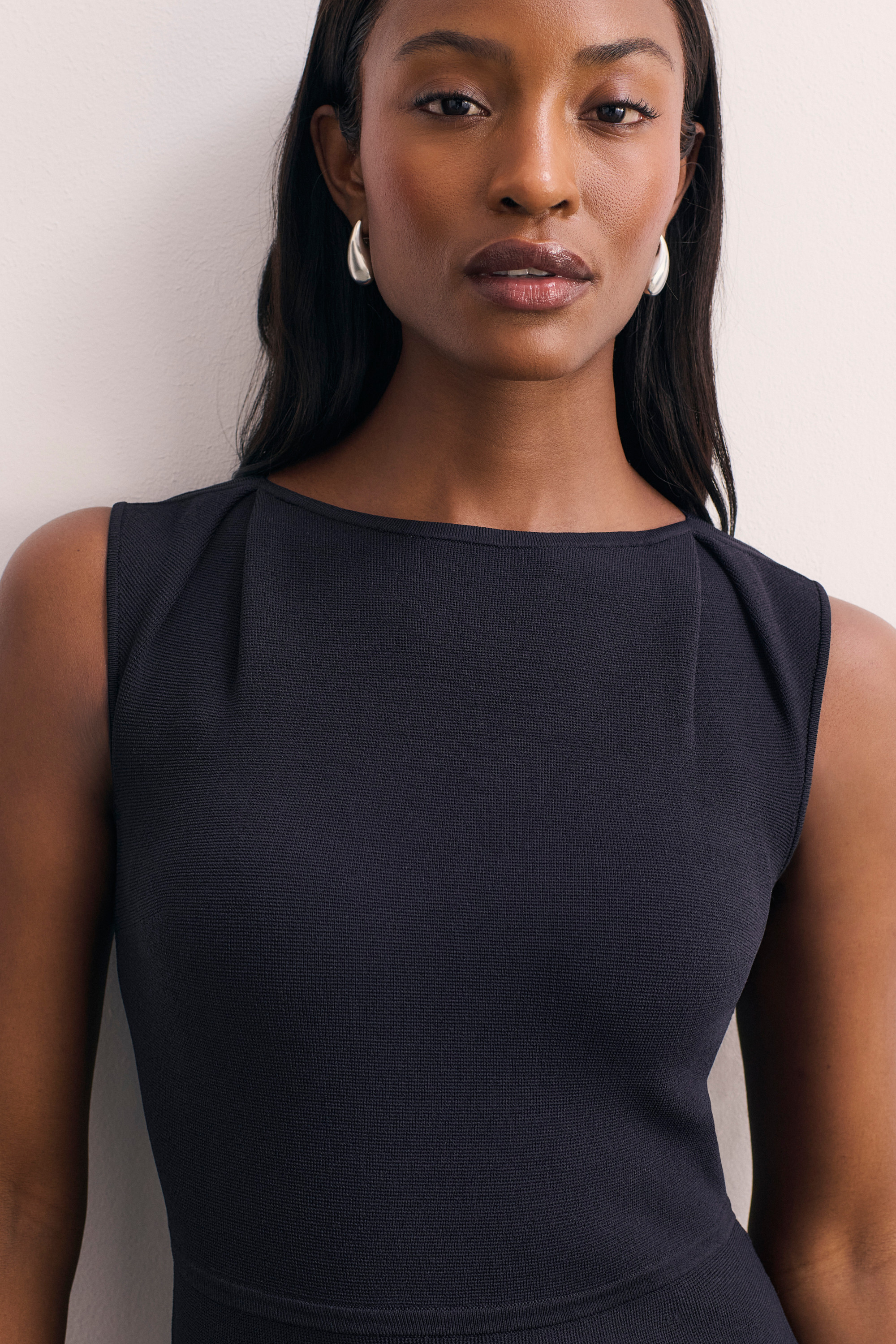 The Fold London Sculpt Knit Parella ドレス Sculpt Knit Parella Dress Navy - Welcome to the Fold LTD