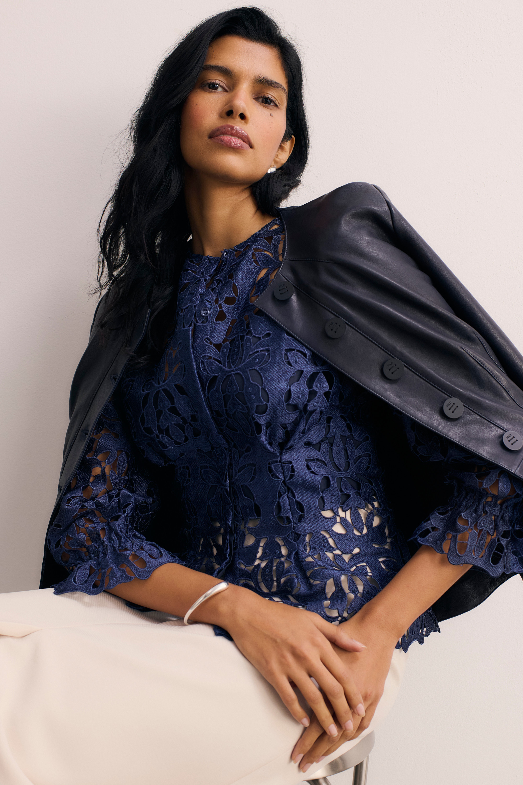 Davoli Lace Top Indigo - Welcome to the Fold LTD