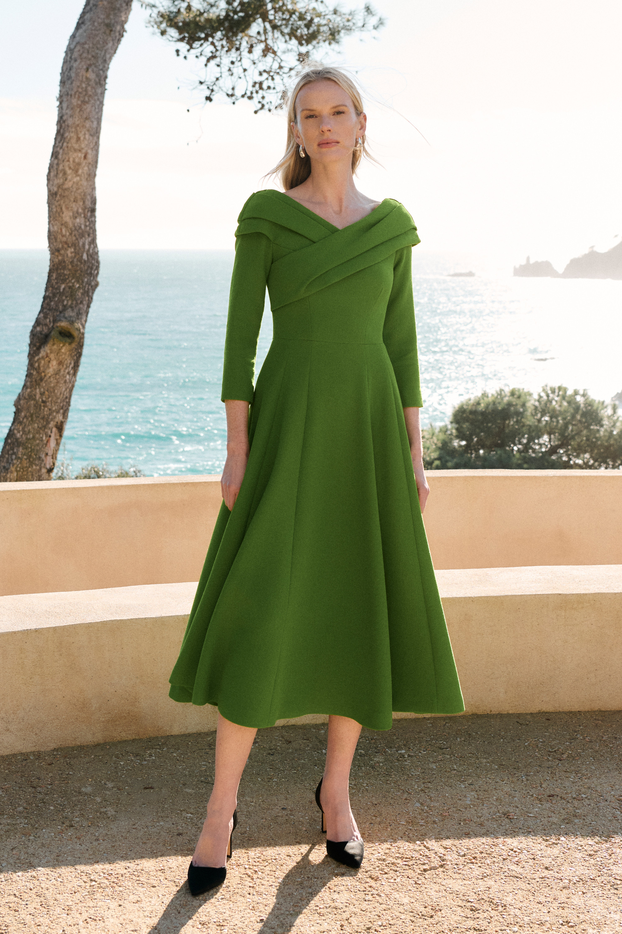 Palermo Wool Crepe Dress Spring Green - Welcome to the Fold LTD