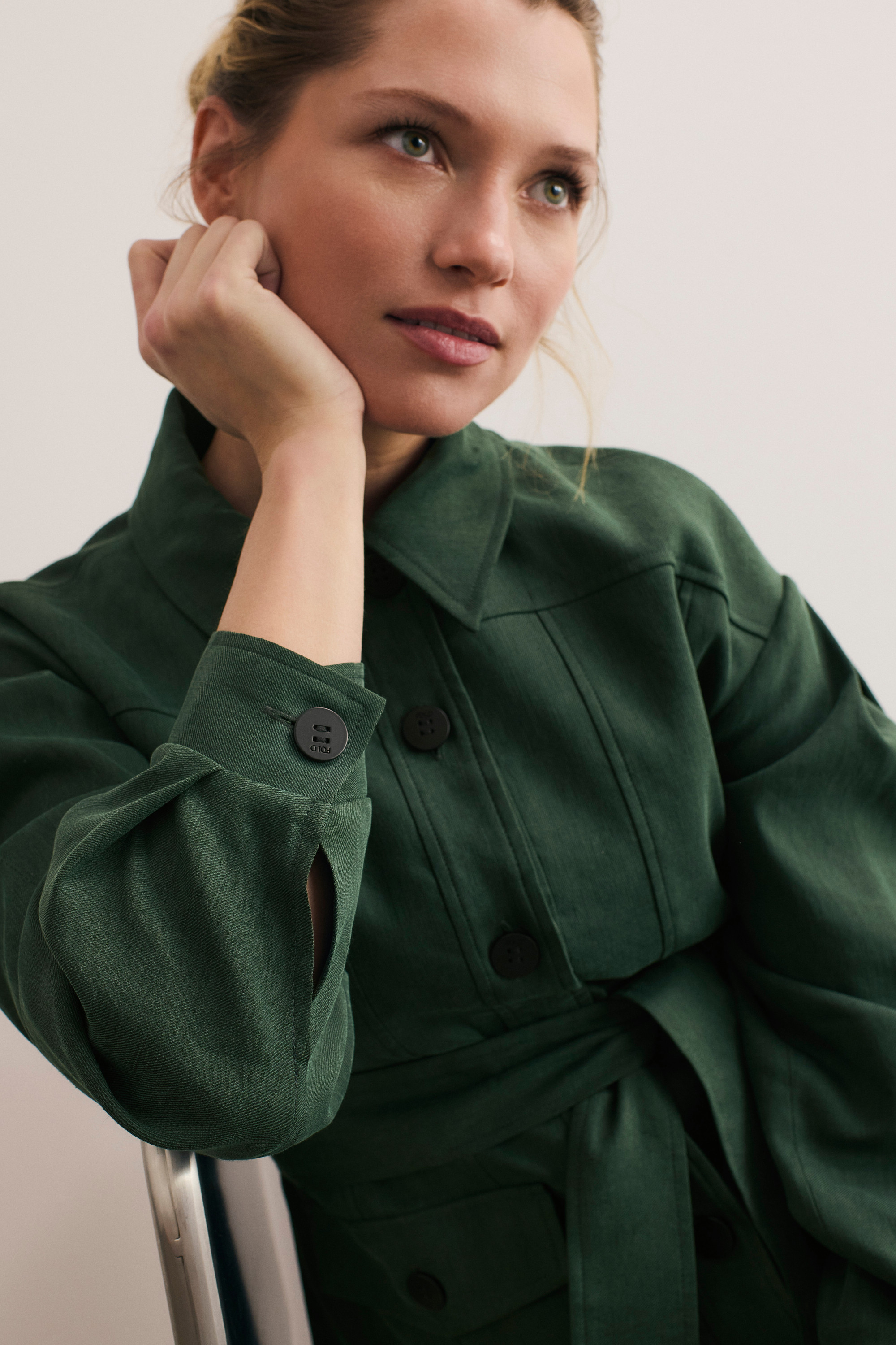 Zenna Linen Blend Jacket Deep Green - Welcome to the Fold LTD