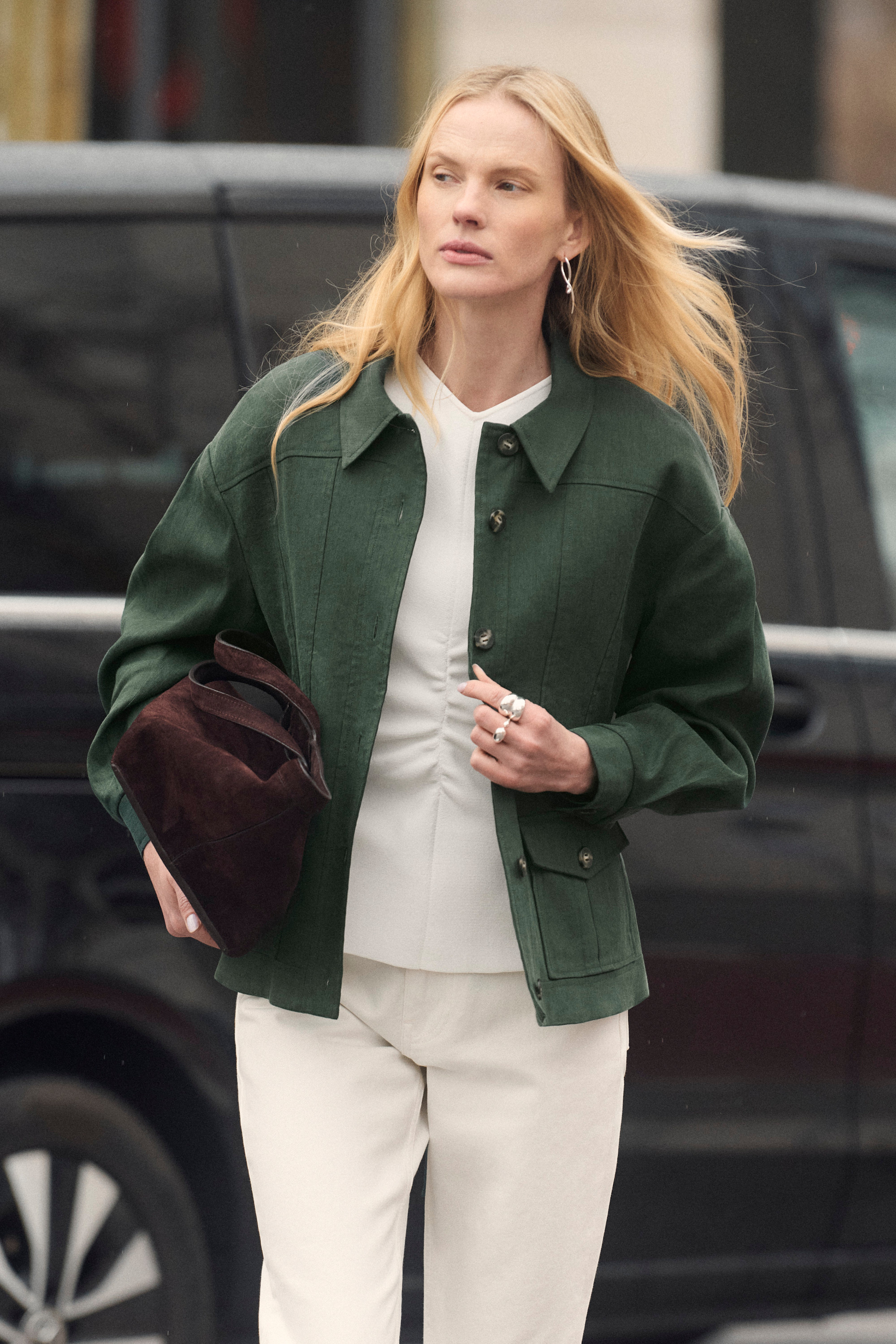 Zenna Linen Blend Jacket Deep Green - Welcome to the Fold LTD