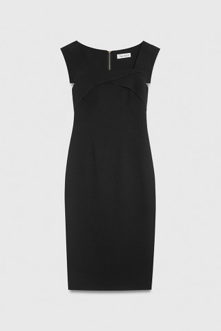 Greenwich Dress Black Stretch Wool Crepe - Welcome to the Fold LTD