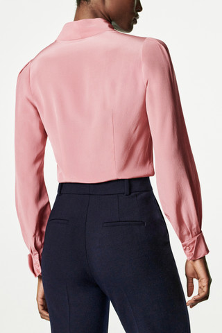 Harrow Blouse Blush Pink Silk - Welcome to the Fold LTD