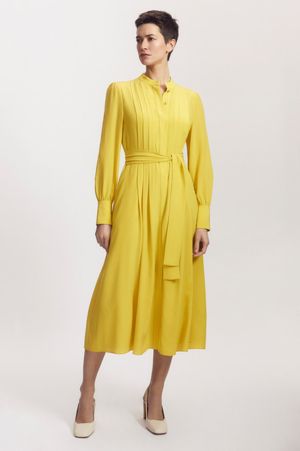 Lavenham Midi Dress Summer Yellow Silk