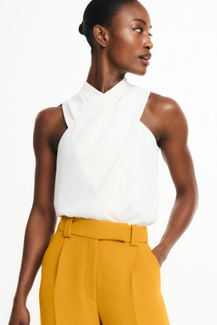 Clever Crepe Cascia Top Ivory