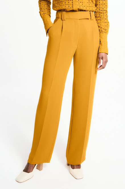 NWT Zara Trafaluc Collection Yellow Trousers  Cropped flare pants  Houndstooth pants Side stripe trousers
