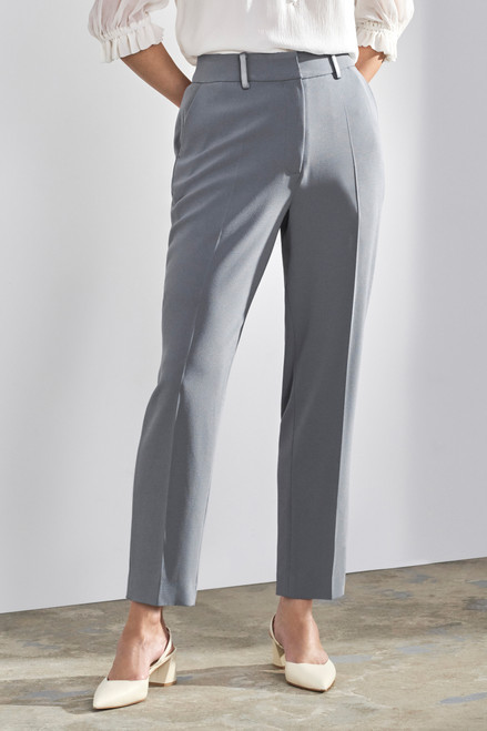 Clever Crepe Slim-Leg Trousers Dove Grey