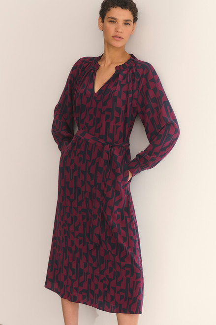 Aldbury Midi Dress Plum And Navy Silk